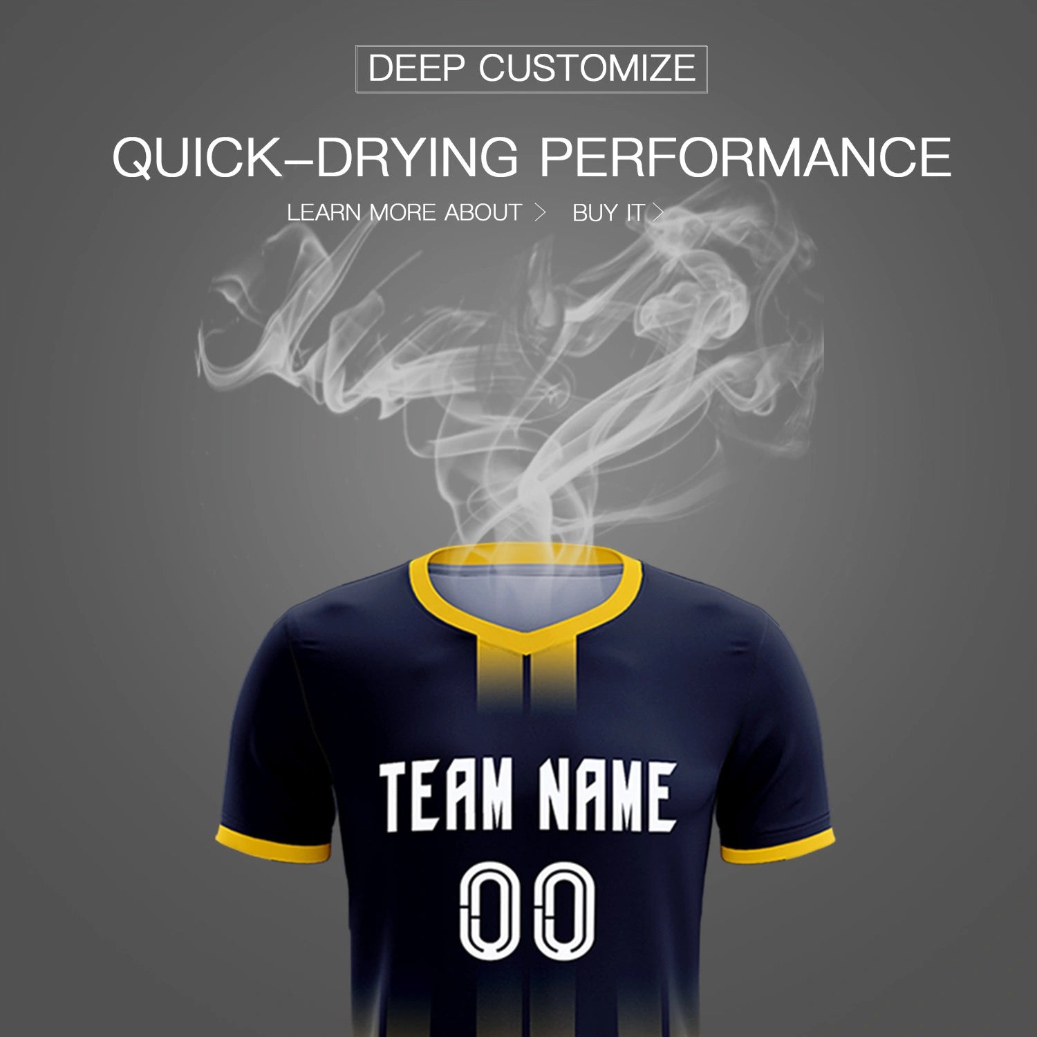 Custom Navy Gold01 Vertical Training Uniform Soccer Sets Jersey