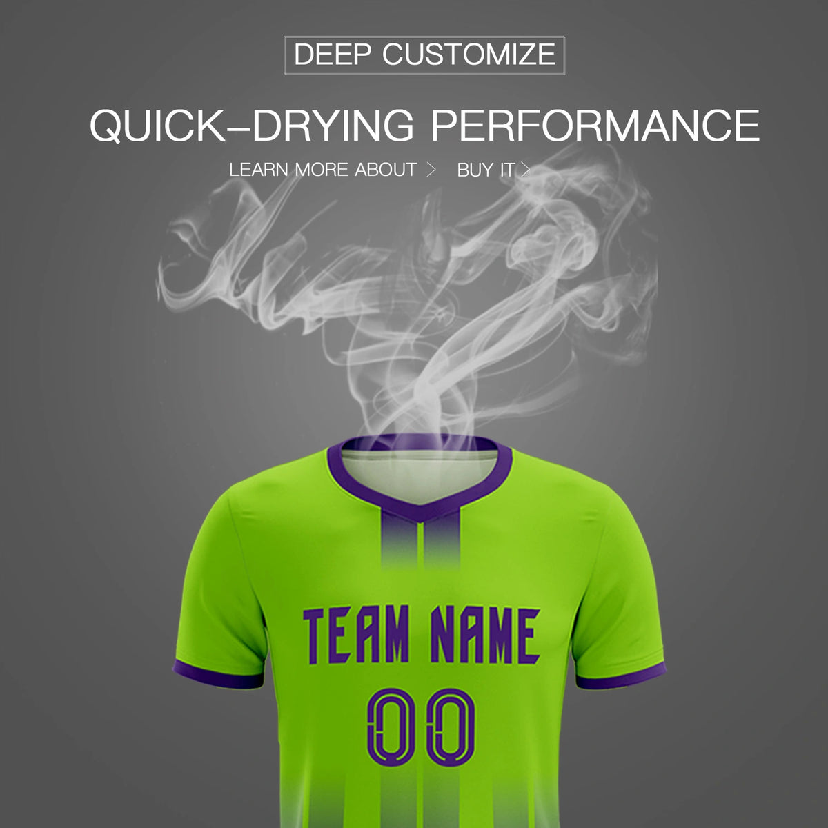 Custom Neon Green Purple Vertical Training Uniform Soccer Sets Jersey