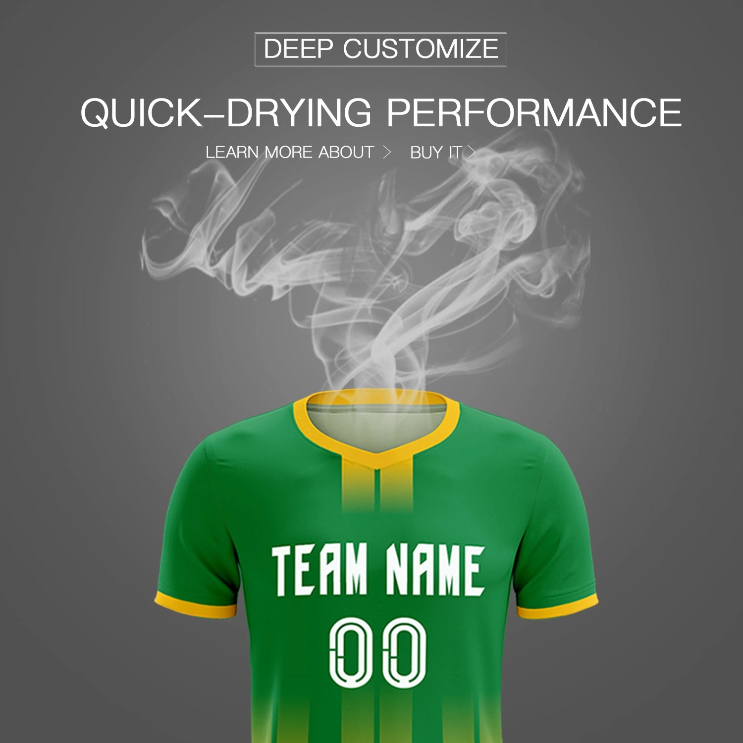 Custom Kelly Green Gold01 Vertical Training Uniform Soccer Sets Jersey