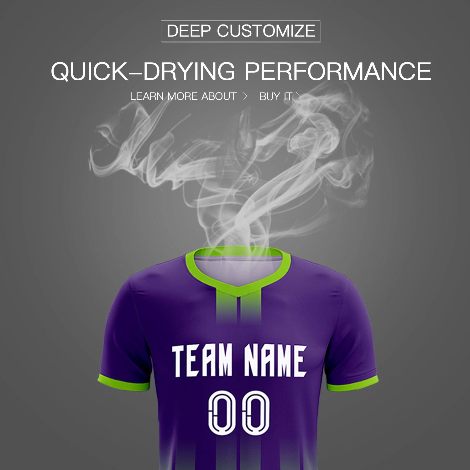 Custom Purple Neon Green Vertical Training Uniform Soccer Sets Jersey