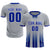 Custom Gray Royal Blue Vertical Training Uniform Soccer Sets Jersey