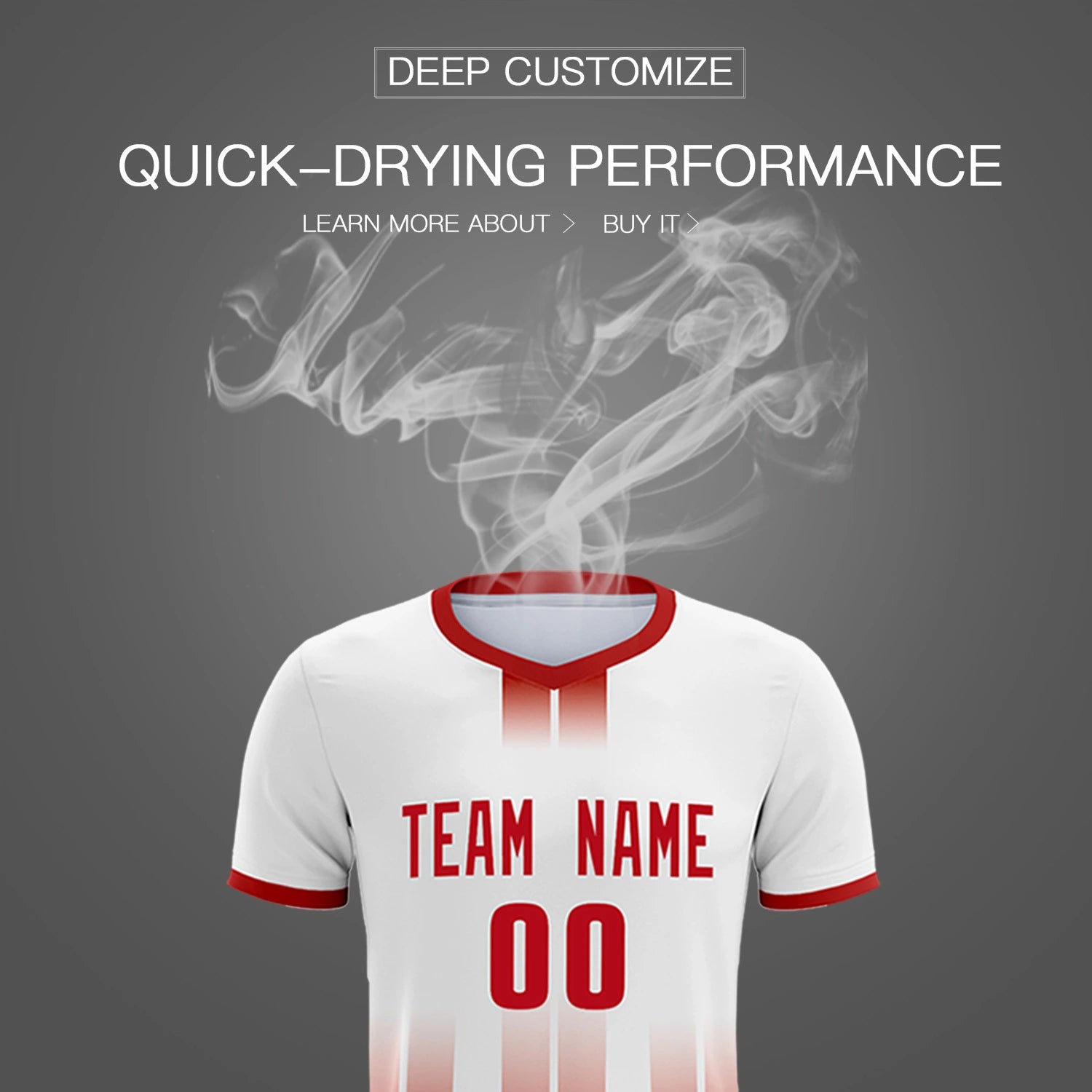 Custom White Red Vertical Training Uniform Soccer Sets Jersey