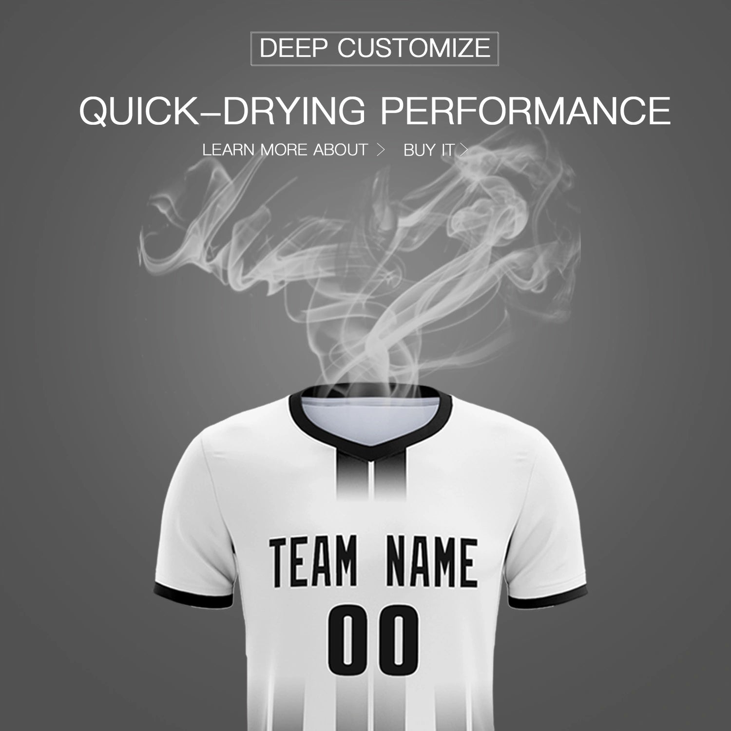 Custom White Black Vertical Training Uniform Soccer Sets Jersey