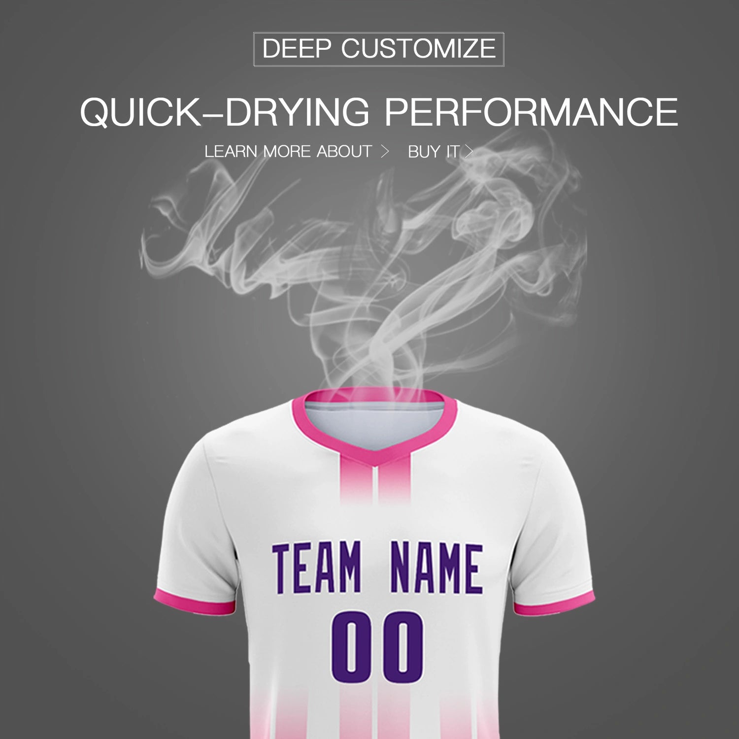 Custom White Pink Vertical Training Uniform Soccer Sets Jersey