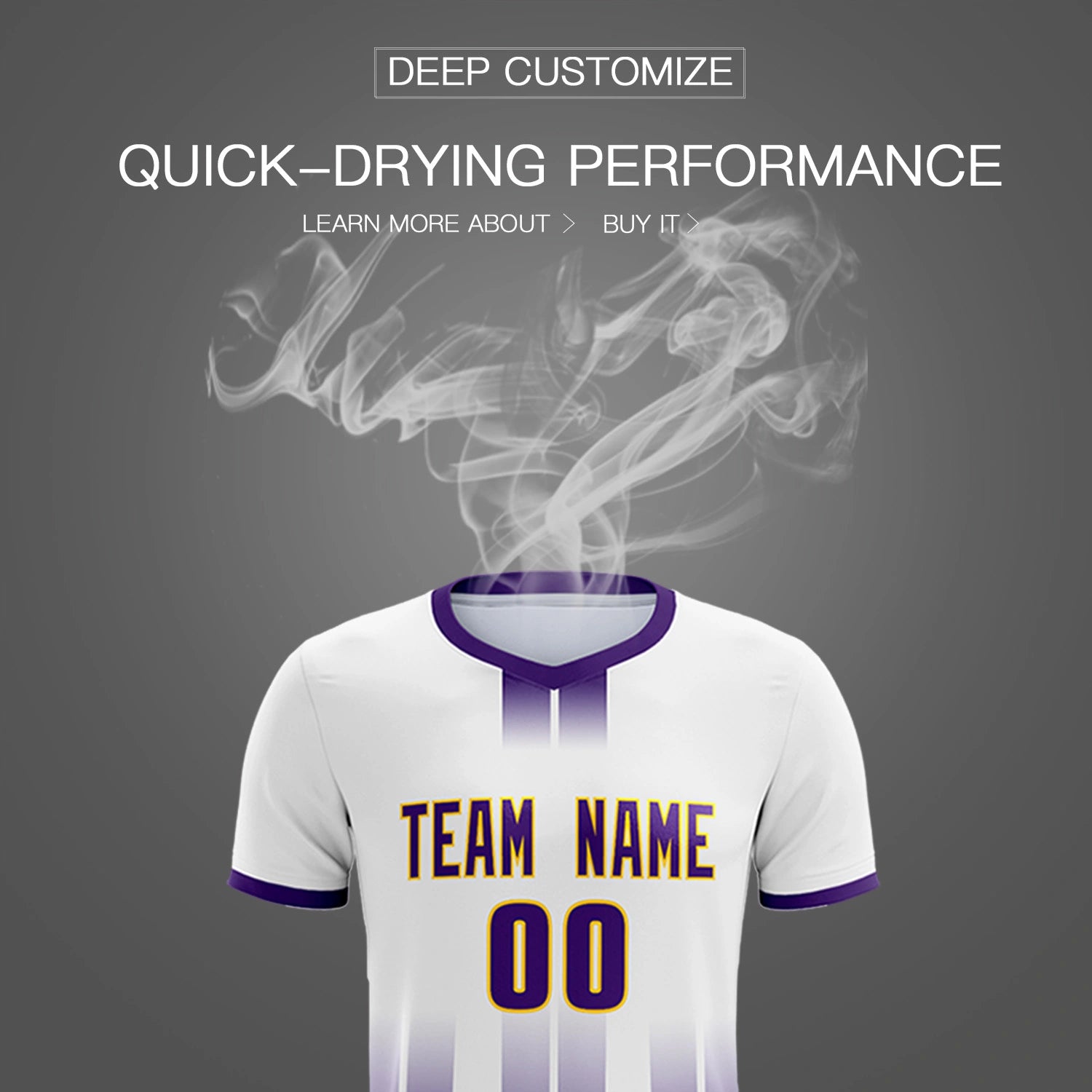 Custom White Purple Vertical Training Uniform Soccer Sets Jersey