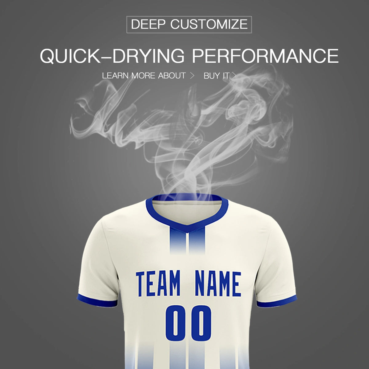 Custom Khaki Royal Blue Vertical Training Uniform Soccer Sets Jersey