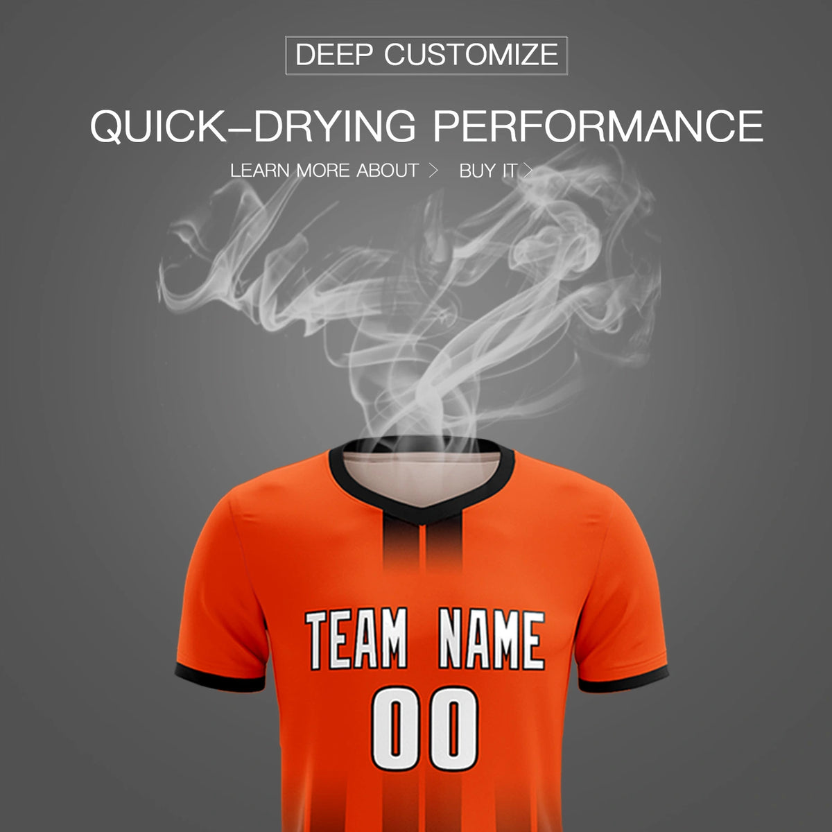 Custom Orange Black Vertical Training Uniform Soccer Sets Jersey