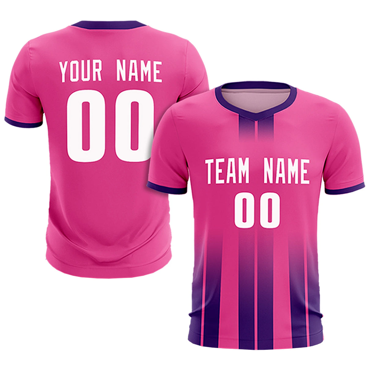 Custom Pink Purple Vertical Training Uniform Soccer Sets Jersey