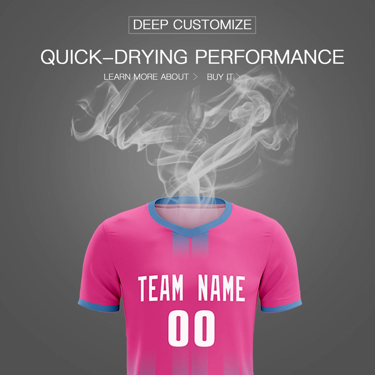 Custom Pink Light Blue Vertical Training Uniform Soccer Sets Jersey