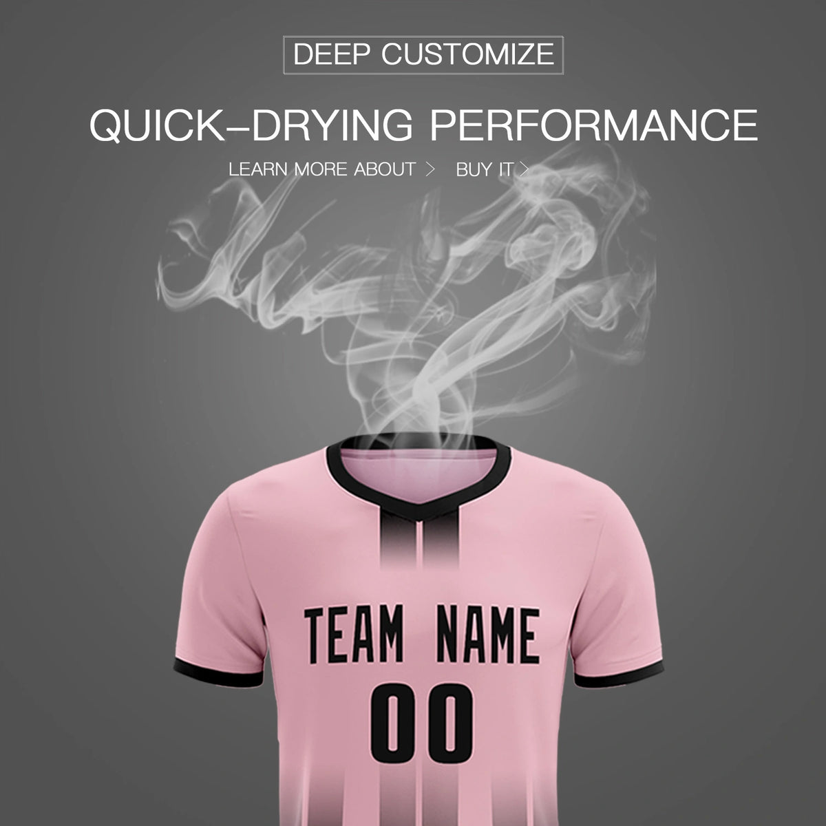 Custom Light Pink Black Vertical Training Uniform Soccer Sets Jersey