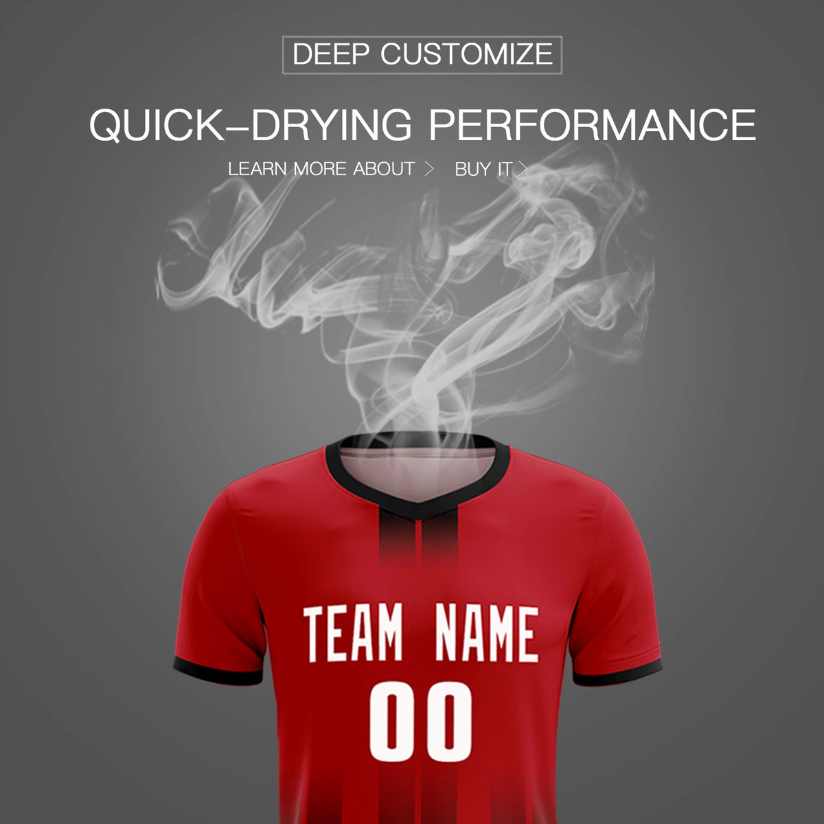 Custom Red Black Vertical Training Uniform Soccer Sets Jersey