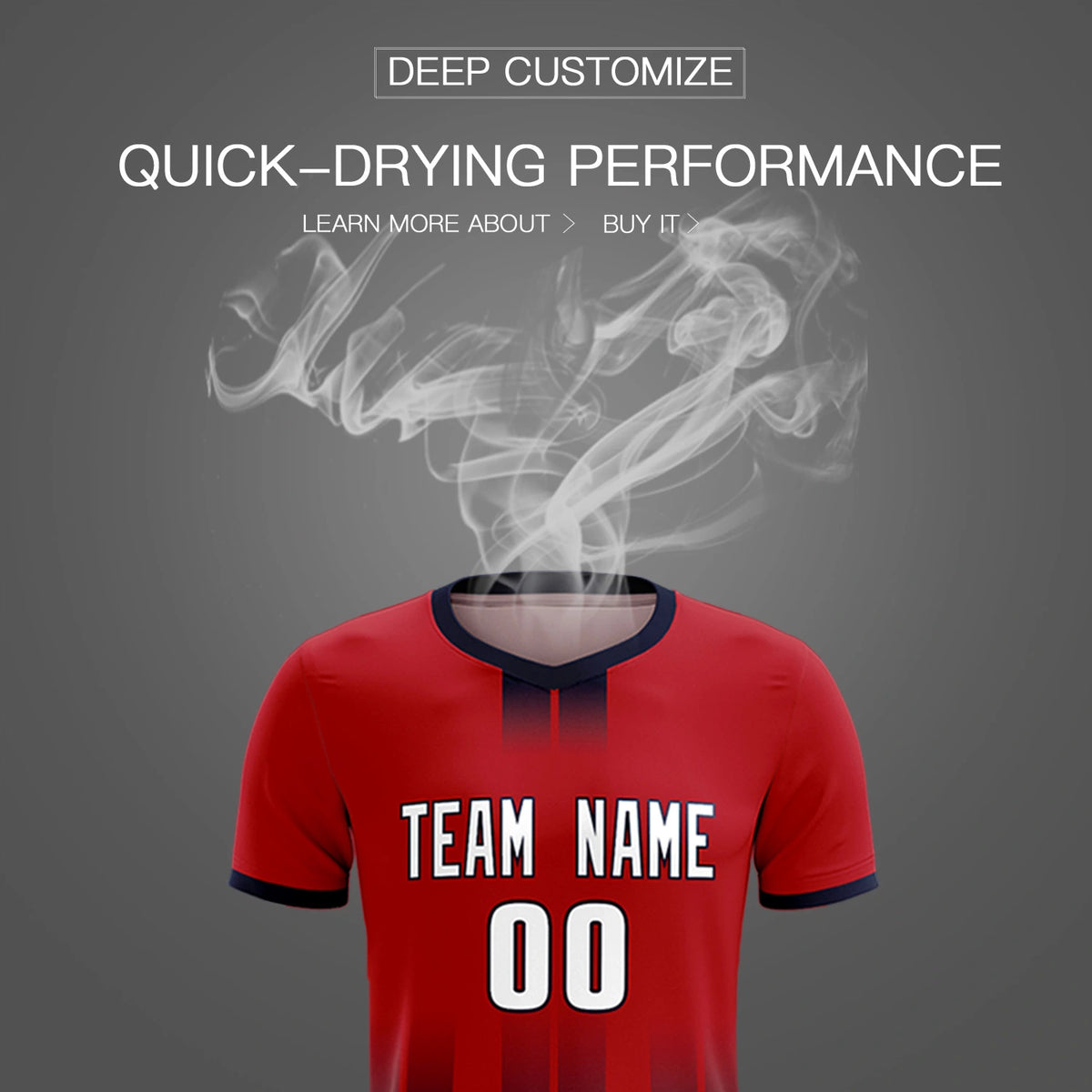 Custom Red Navy Vertical Training Uniform Soccer Sets Jersey