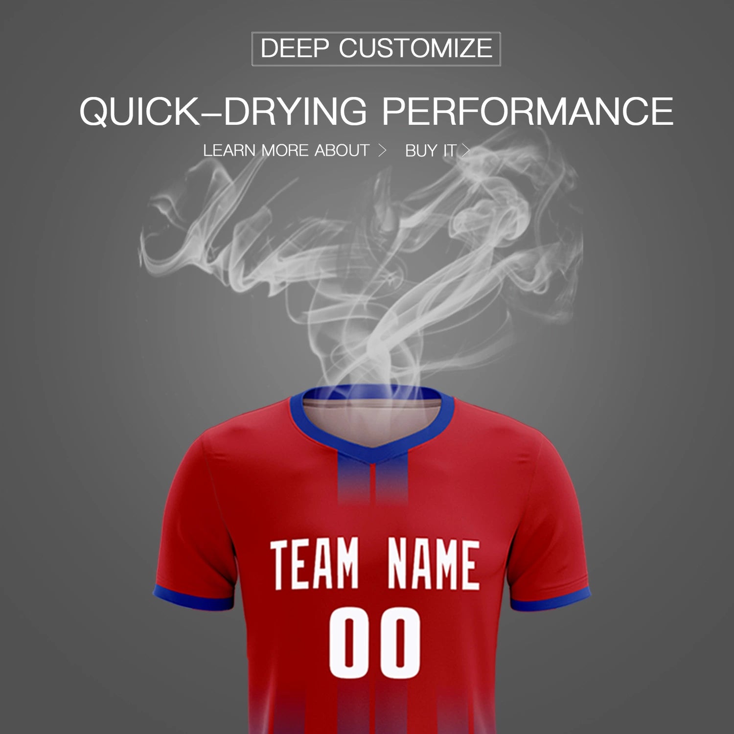 Custom Red Royal Blue Vertical Training Uniform Soccer Sets Jersey