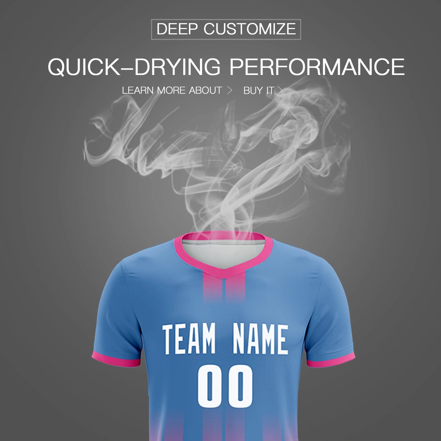 Custom Light Blue Pink Vertical Training Uniform Soccer Sets Jersey