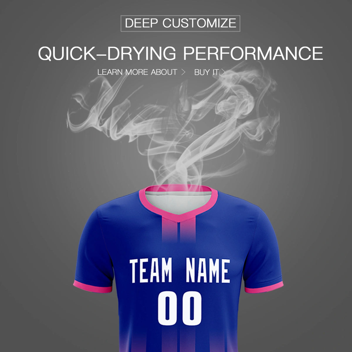 Custom Royal Blue Pink Vertical Training Uniform Soccer Sets Jersey