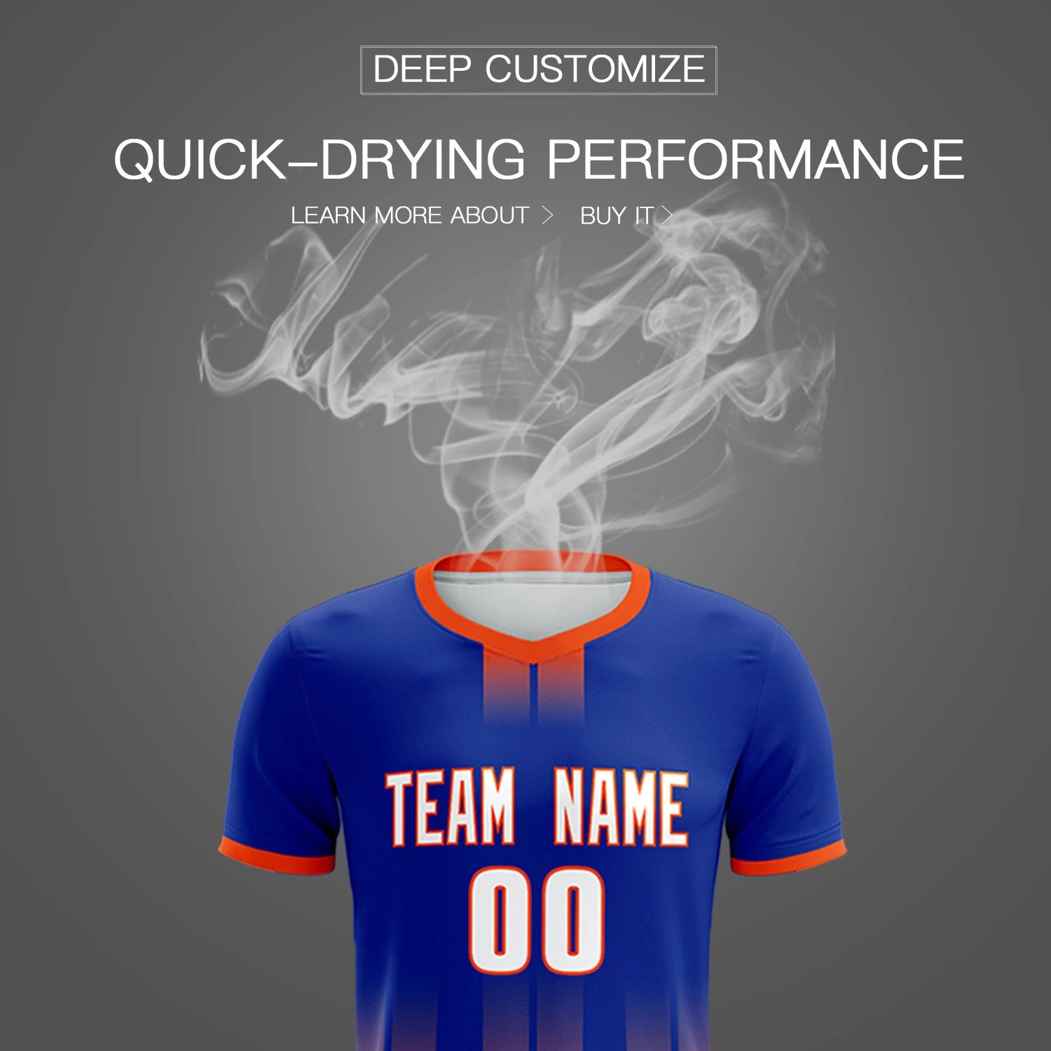 Custom Royal Blue Orange Vertical Training Uniform Soccer Sets Jersey