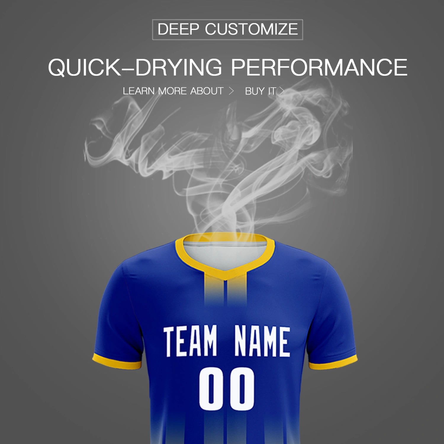 Custom Royal Blue Gold01 Vertical Training Uniform Soccer Sets Jersey