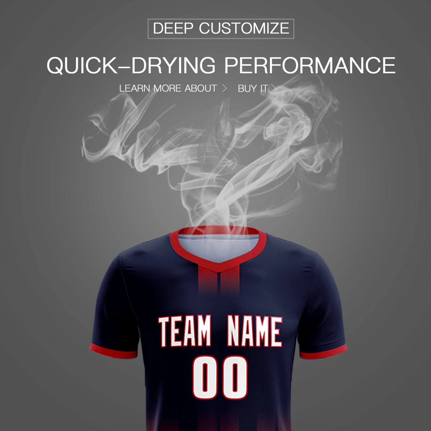 Custom Navy Red Vertical Training Uniform Soccer Sets Jersey