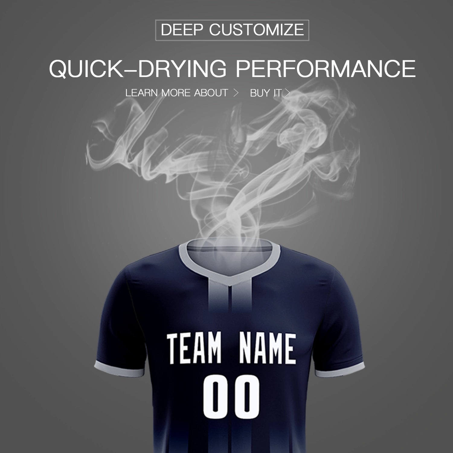 Custom Navy Gray Vertical Training Uniform Soccer Sets Jersey