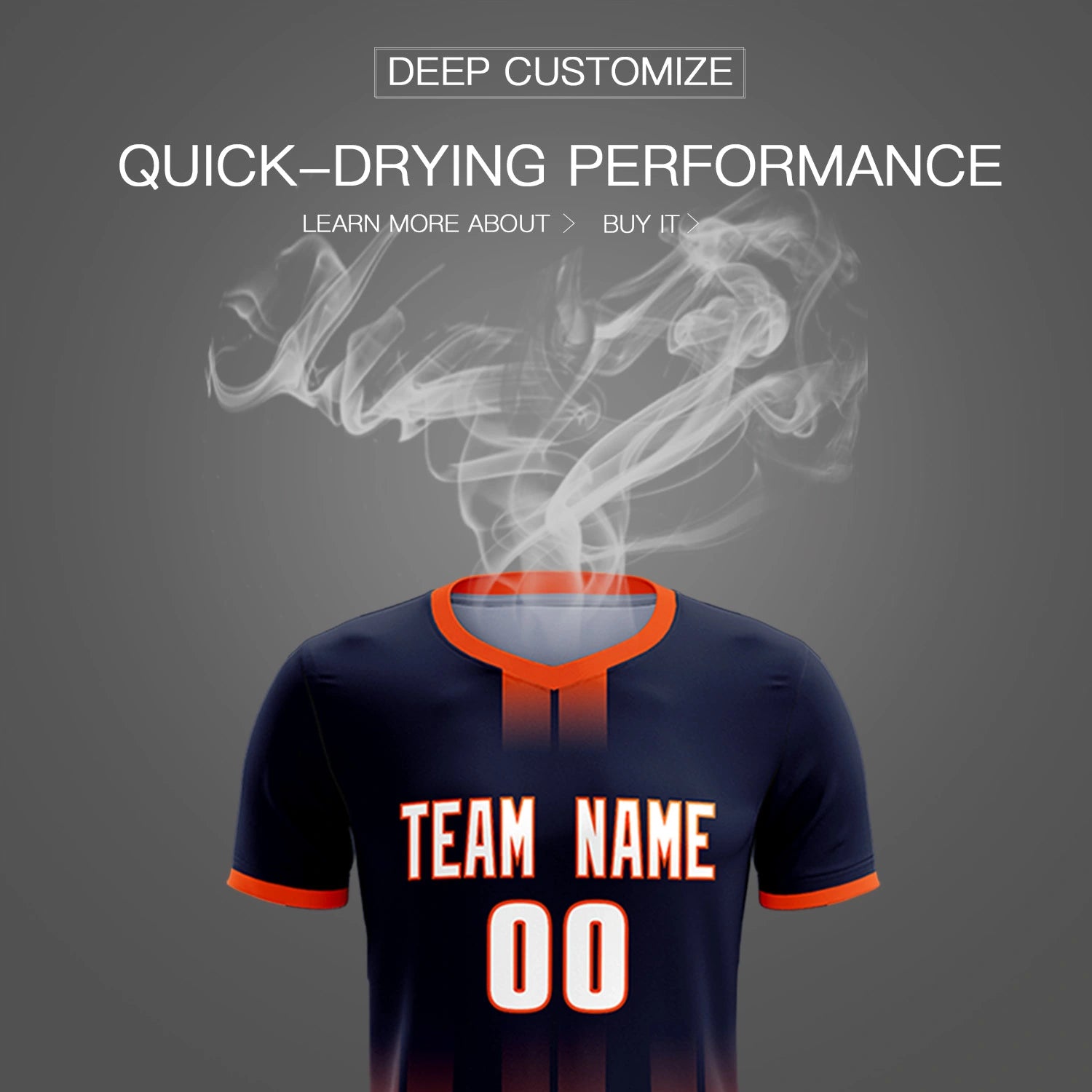 Custom Navy Orange Vertical Training Uniform Soccer Sets Jersey