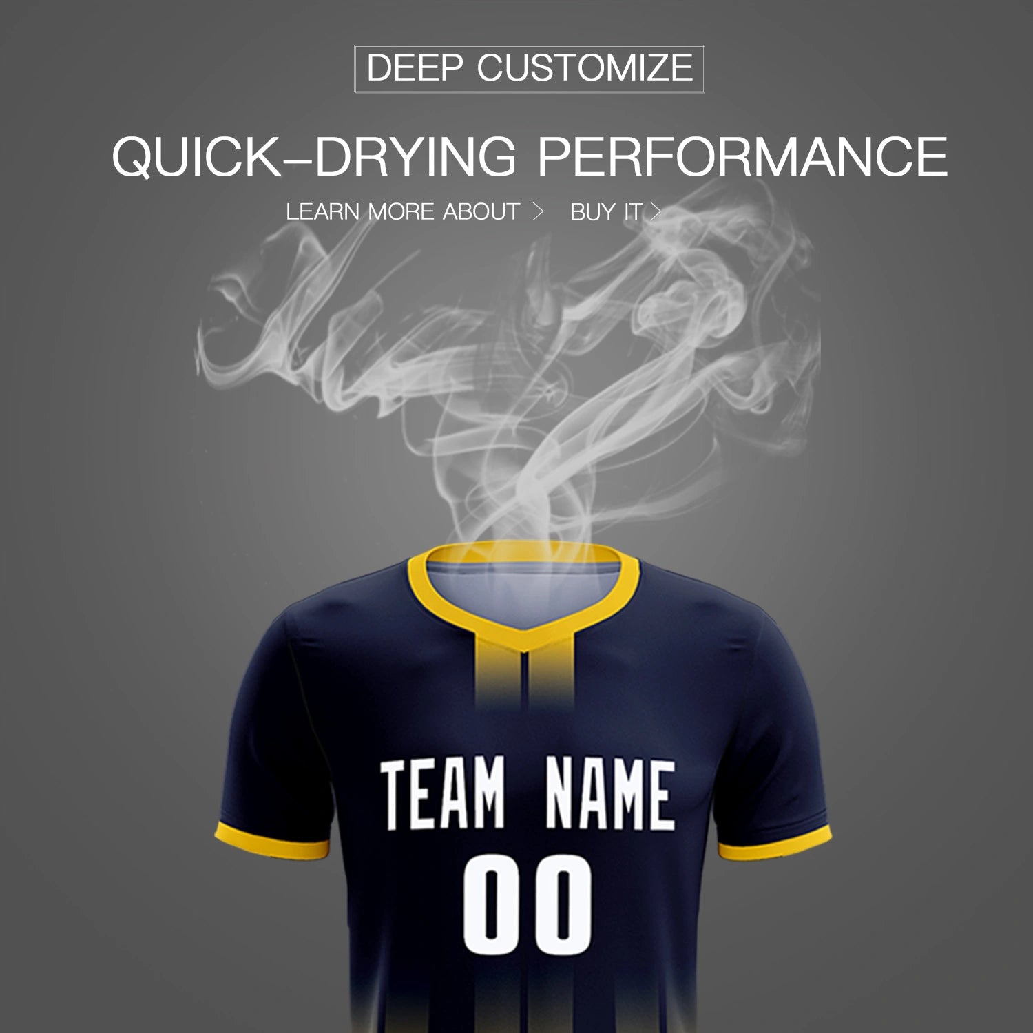 Custom Navy Gold01 Vertical Training Uniform Soccer Sets Jersey