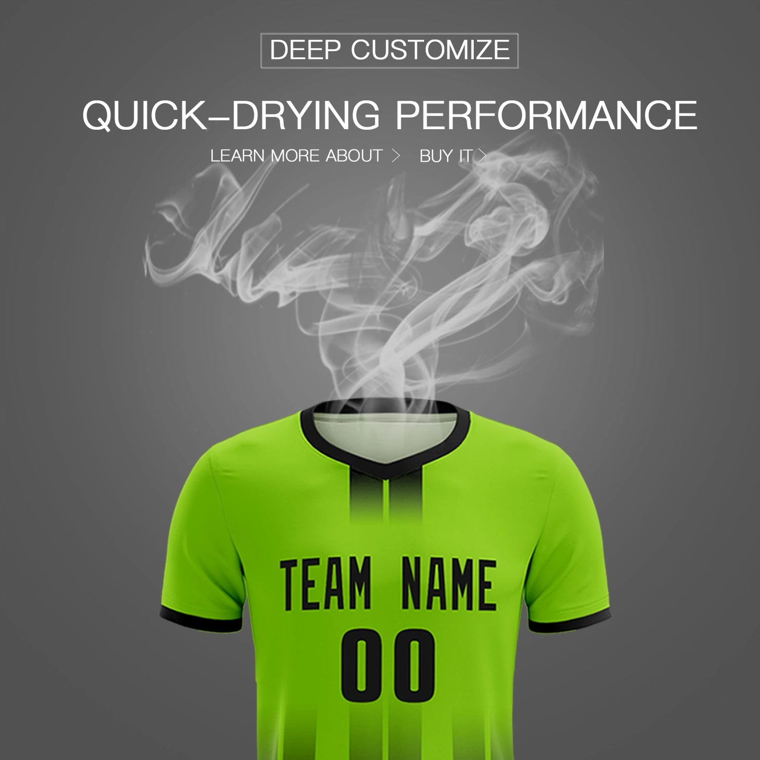Custom Neon Green Black Vertical Training Uniform Soccer Sets Jersey