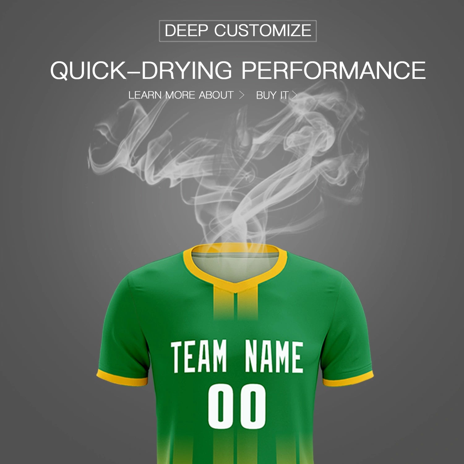Custom Kelly Green Gold01 Vertical Training Uniform Soccer Sets Jersey