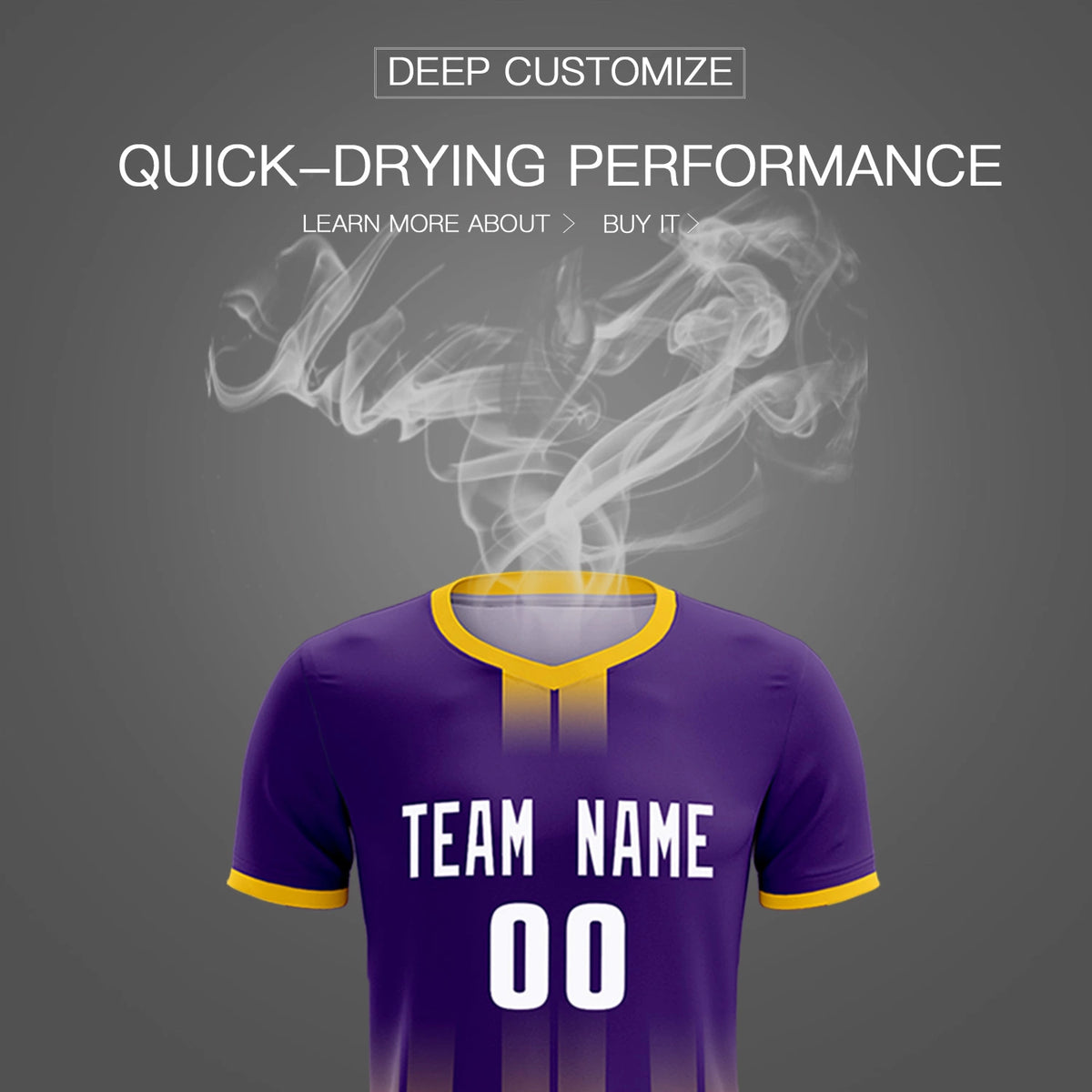 Custom Purple Gold01 Vertical Training Uniform Soccer Sets Jersey