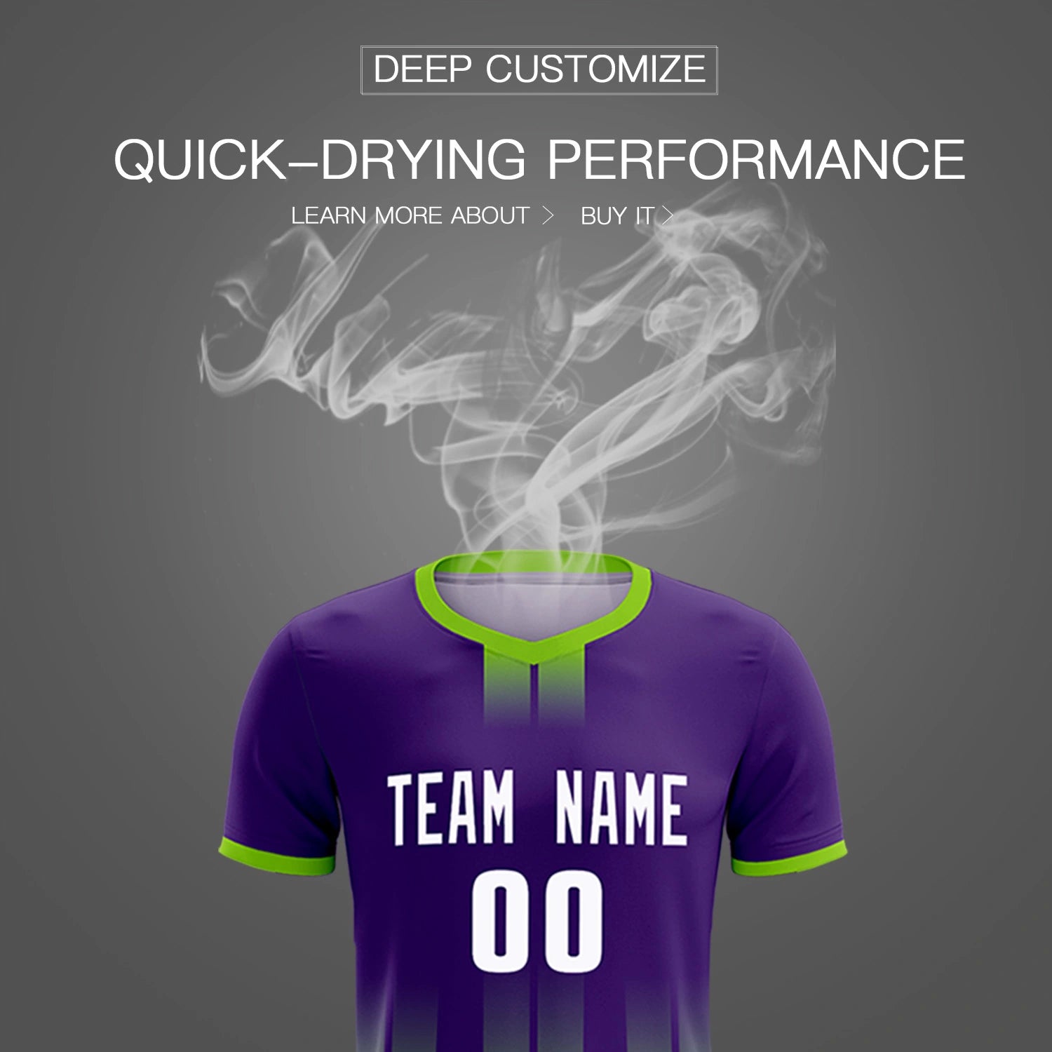 Custom Purple Neon Green Vertical Training Uniform Soccer Sets Jersey