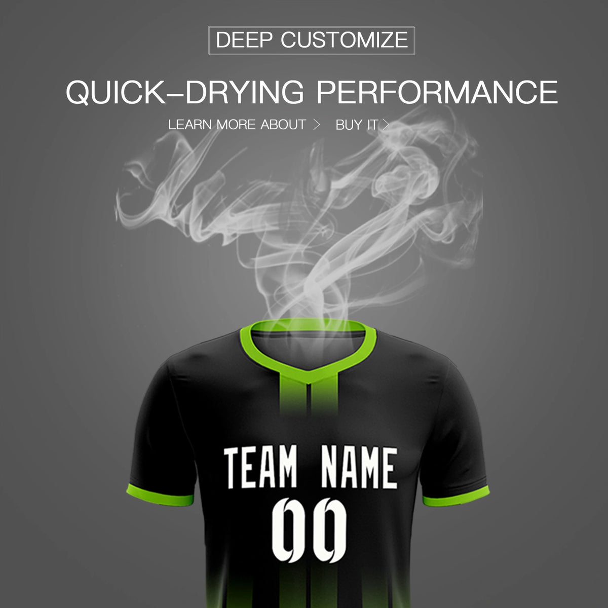 Custom Black Neon Green Vertical Training Uniform Soccer Sets Jersey
