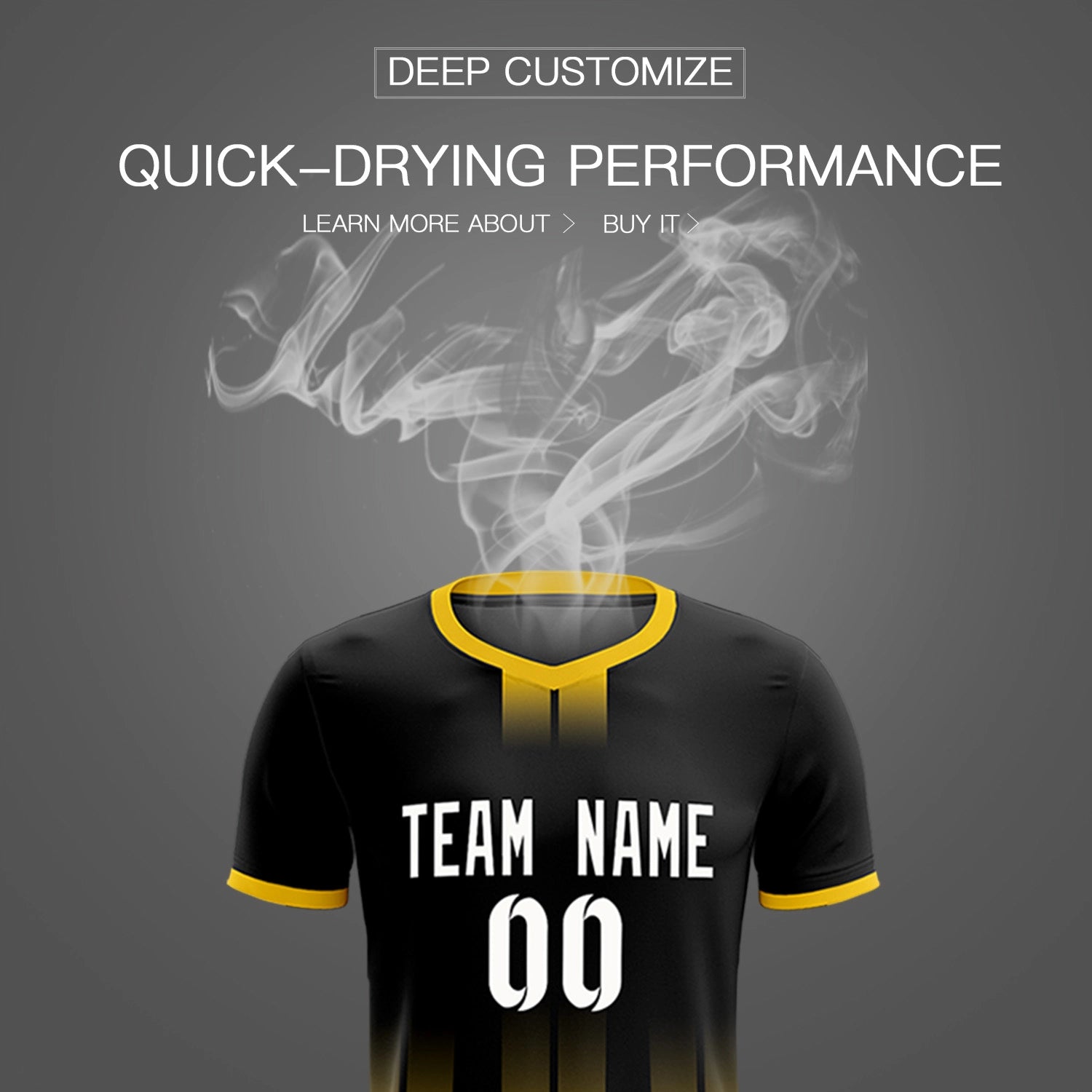 Custom Black Gold01 Vertical Training Uniform Soccer Sets Jersey