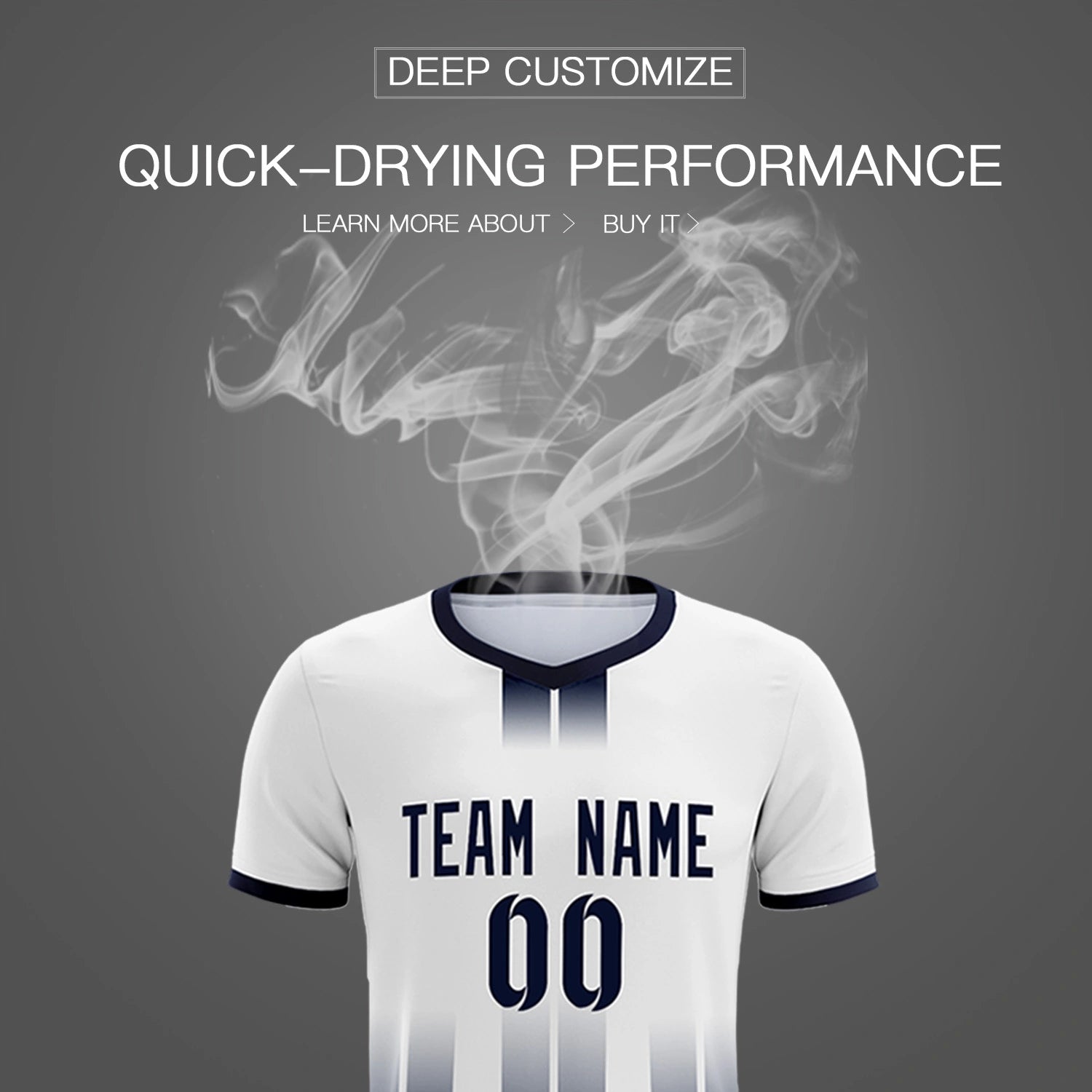 Custom White Navy Vertical Training Uniform Soccer Sets Jersey