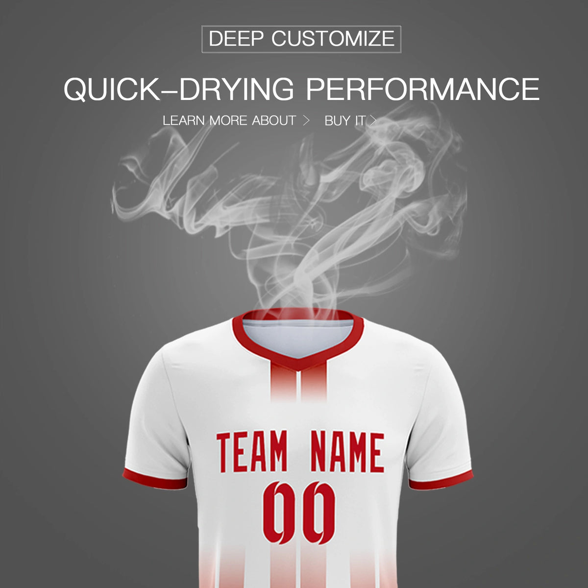 Custom White Red Vertical Training Uniform Soccer Sets Jersey