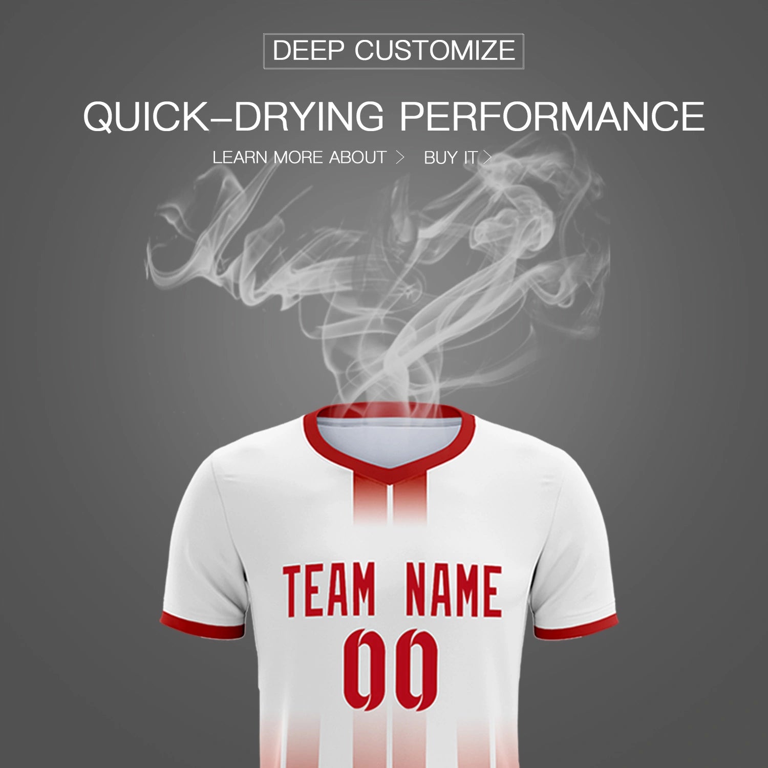 Custom White Red Vertical Training Uniform Soccer Sets Jersey
