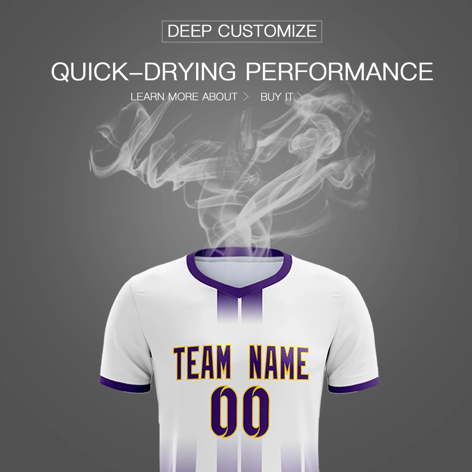 Custom White Purple Vertical Training Uniform Soccer Sets Jersey