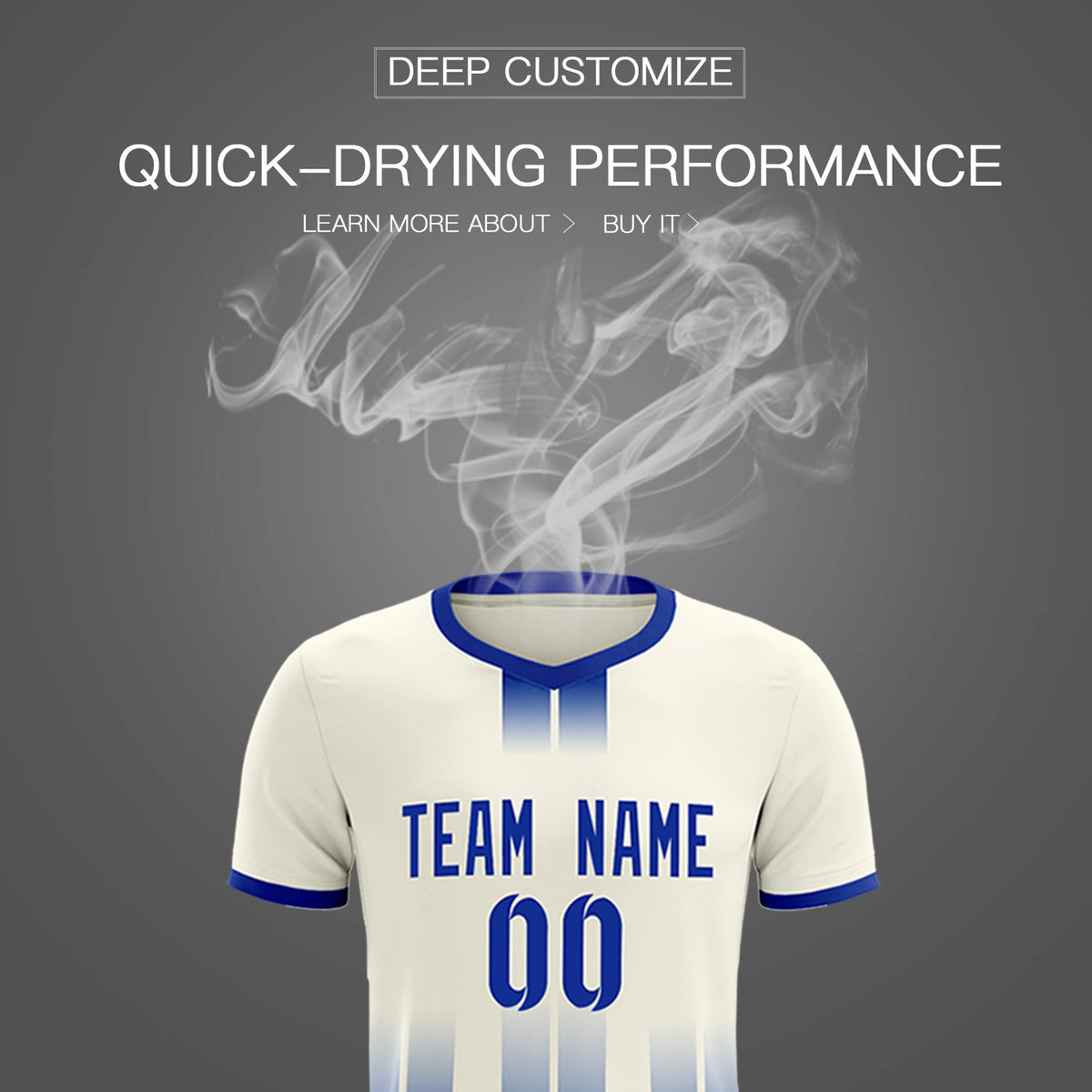 Custom Khaki Royal Blue Vertical Training Uniform Soccer Sets Jersey