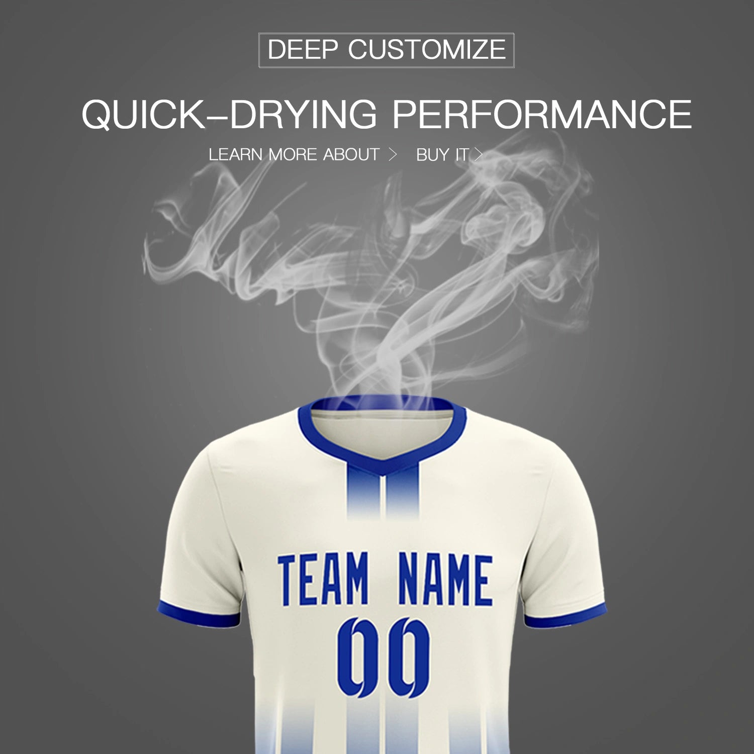 Custom Khaki Royal Blue Vertical Training Uniform Soccer Sets Jersey