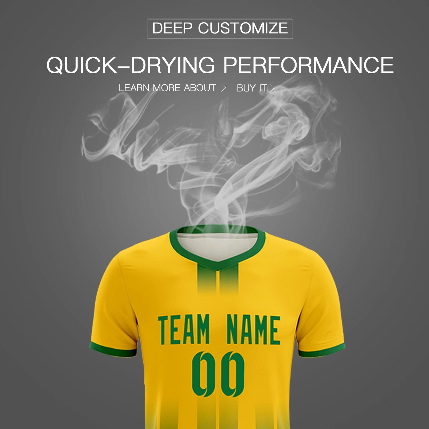 Custom Gold01 Kelly Green Vertical Training Uniform Soccer Sets Jersey