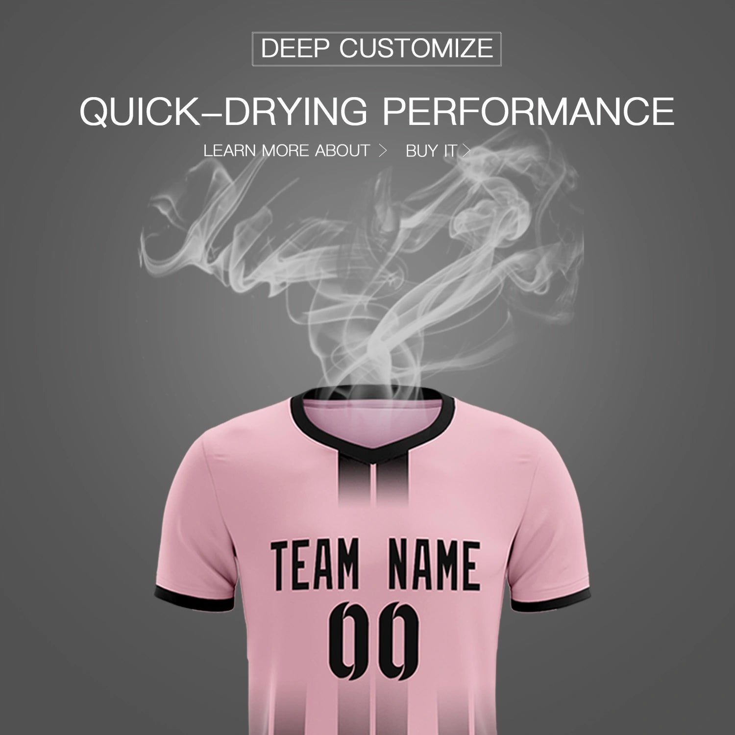 Custom Light Pink Black Vertical Training Uniform Soccer Sets Jersey