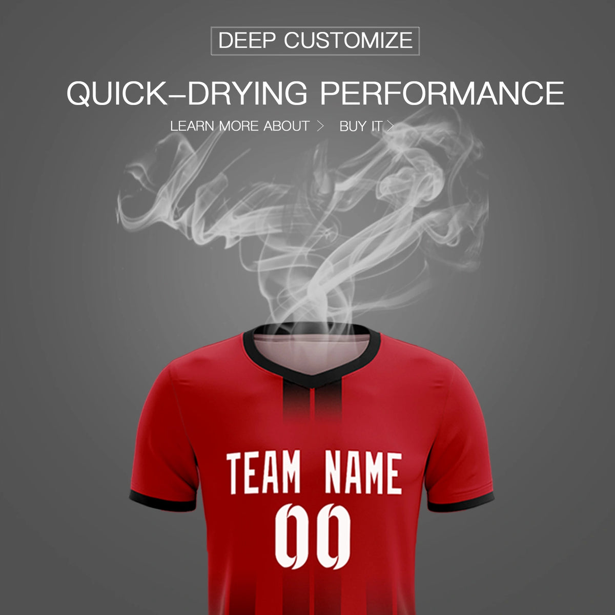 Custom Red Black Vertical Training Uniform Soccer Sets Jersey