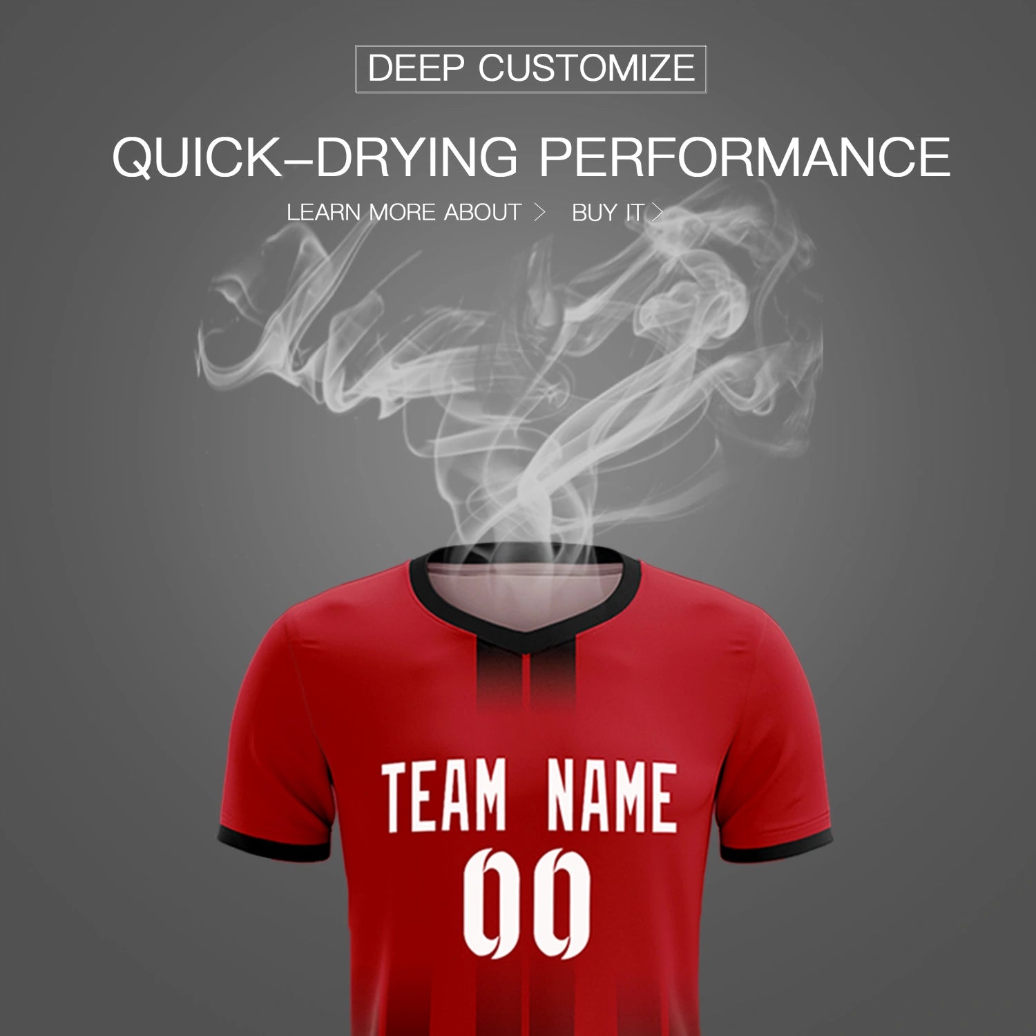 Custom Red Black Vertical Training Uniform Soccer Sets Jersey