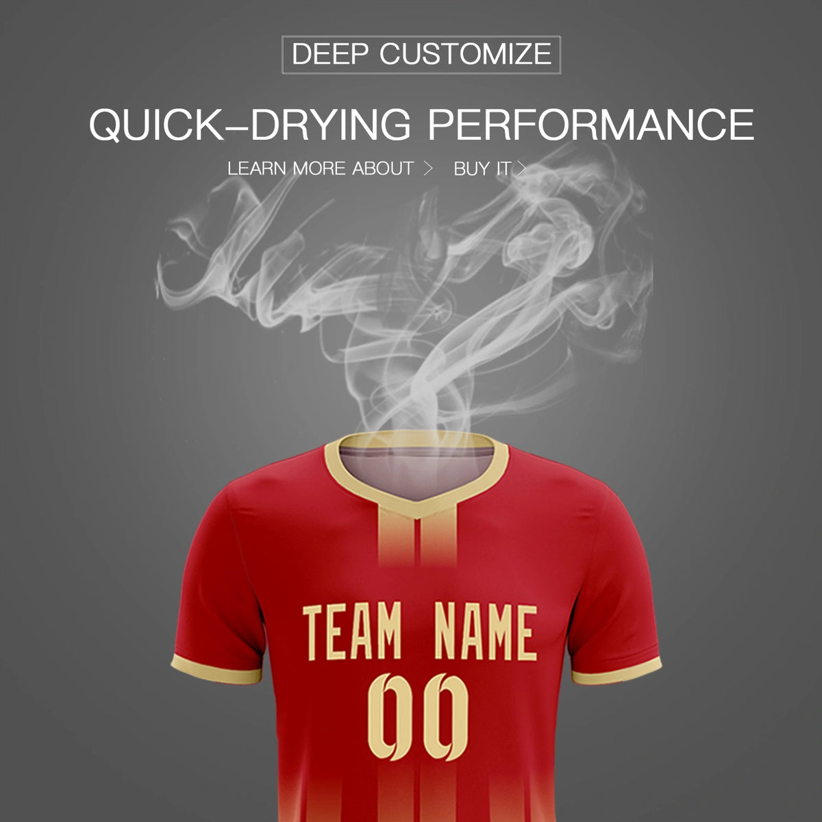 Custom Red Khaki Vertical Training Uniform Soccer Sets Jersey