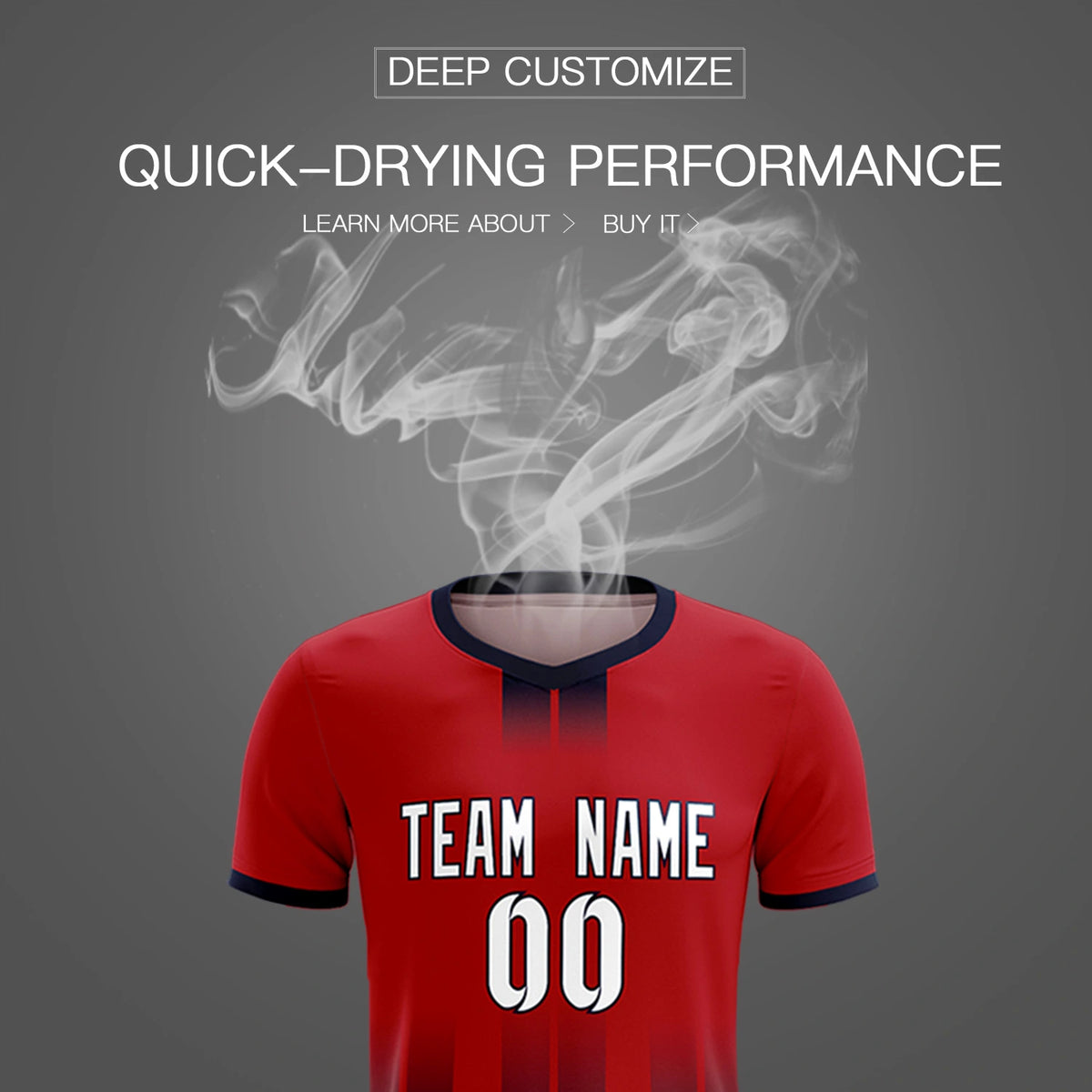Custom Red Navy Vertical Training Uniform Soccer Sets Jersey