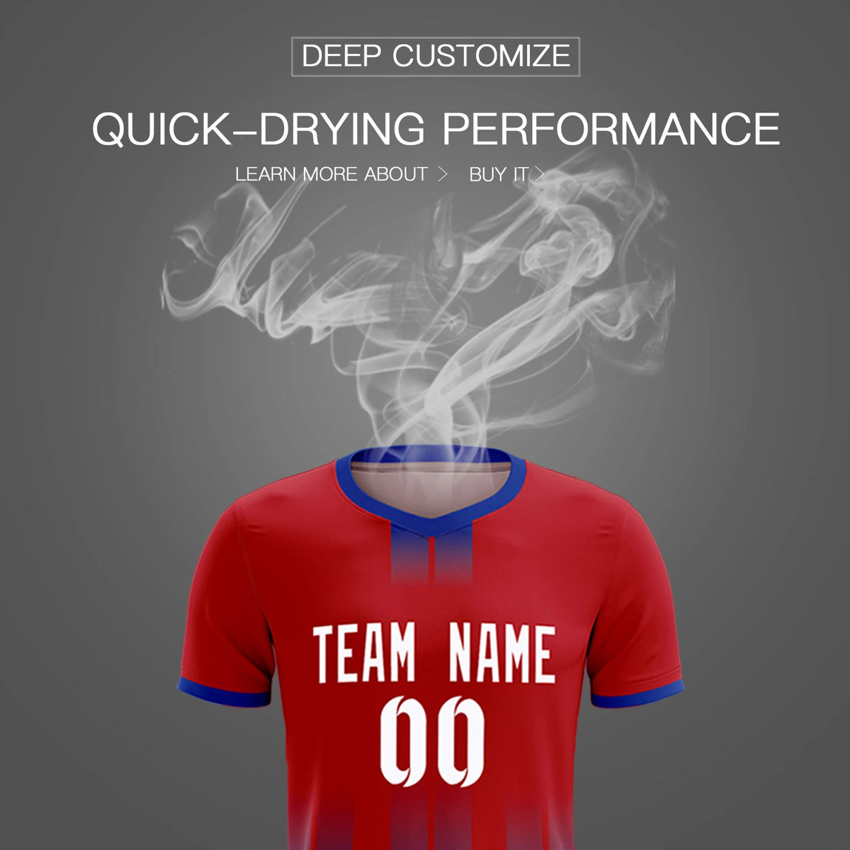 Custom Red Royal Blue Vertical Training Uniform Soccer Sets Jersey