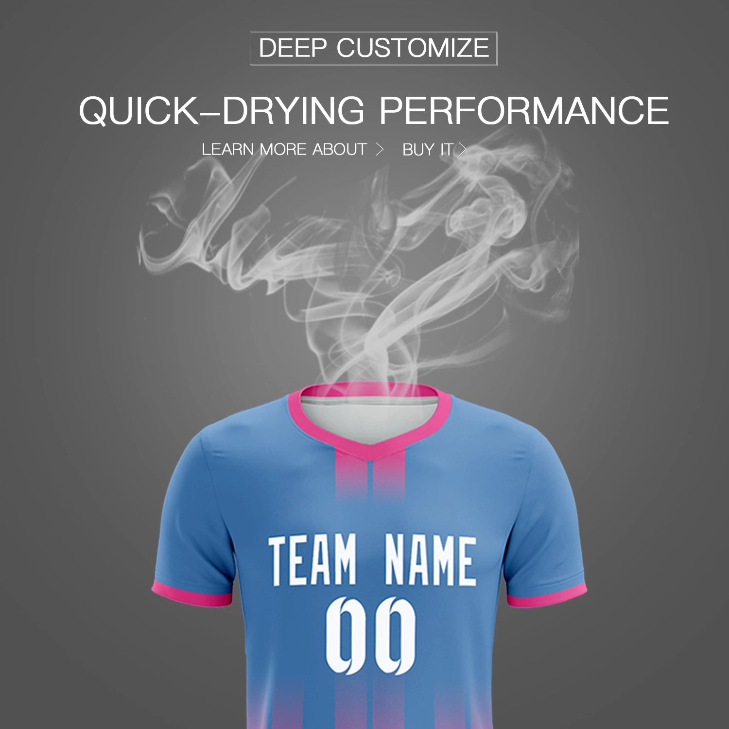 Custom Light Blue Pink Vertical Training Uniform Soccer Sets Jersey