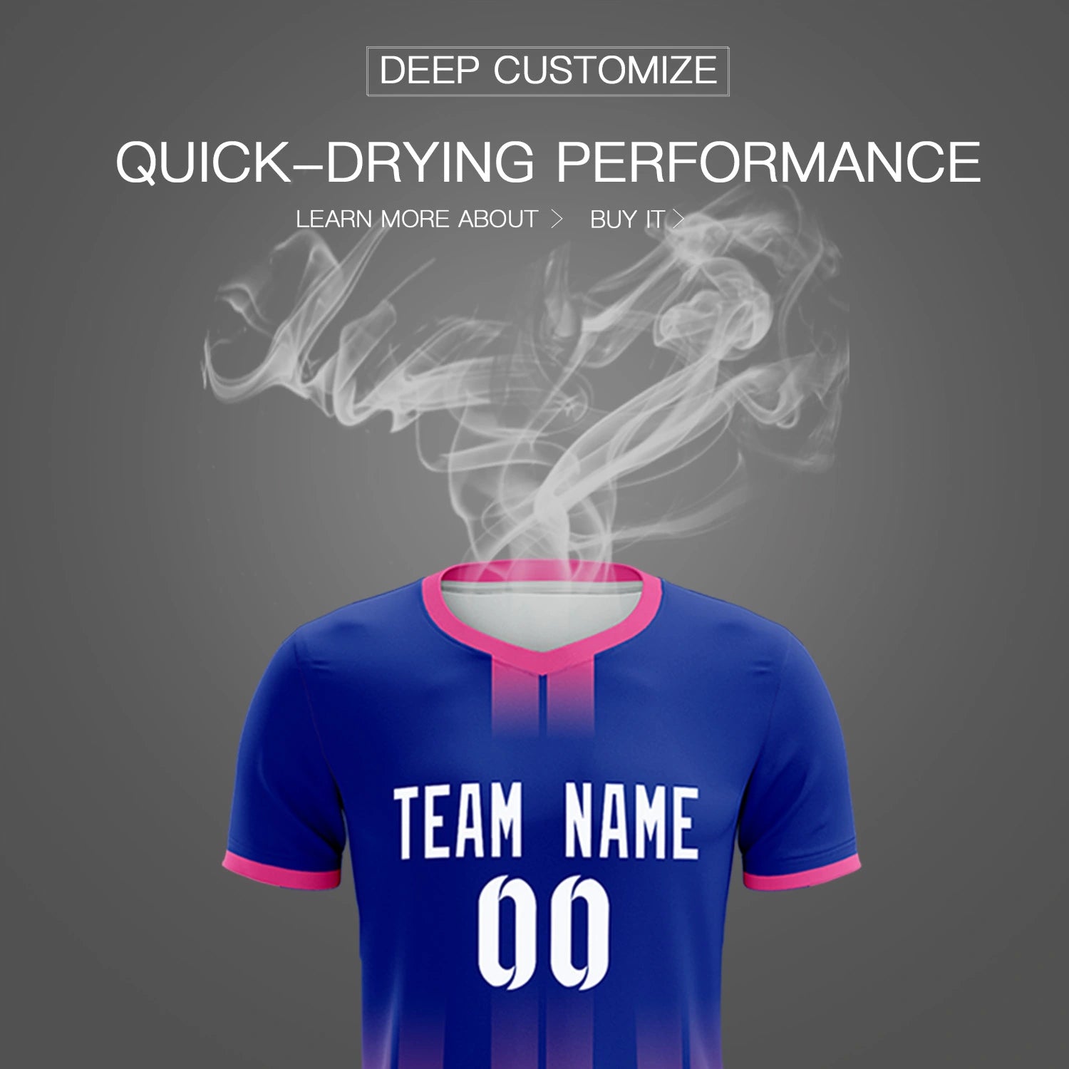 Custom Royal Blue Pink Vertical Training Uniform Soccer Sets Jersey