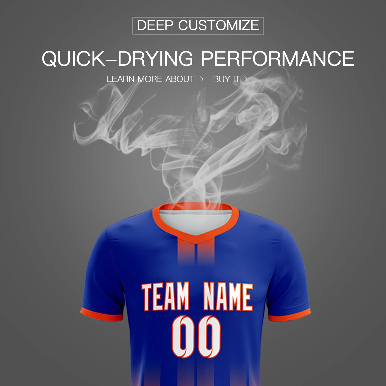 Custom Royal Blue Orange Vertical Training Uniform Soccer Sets Jersey