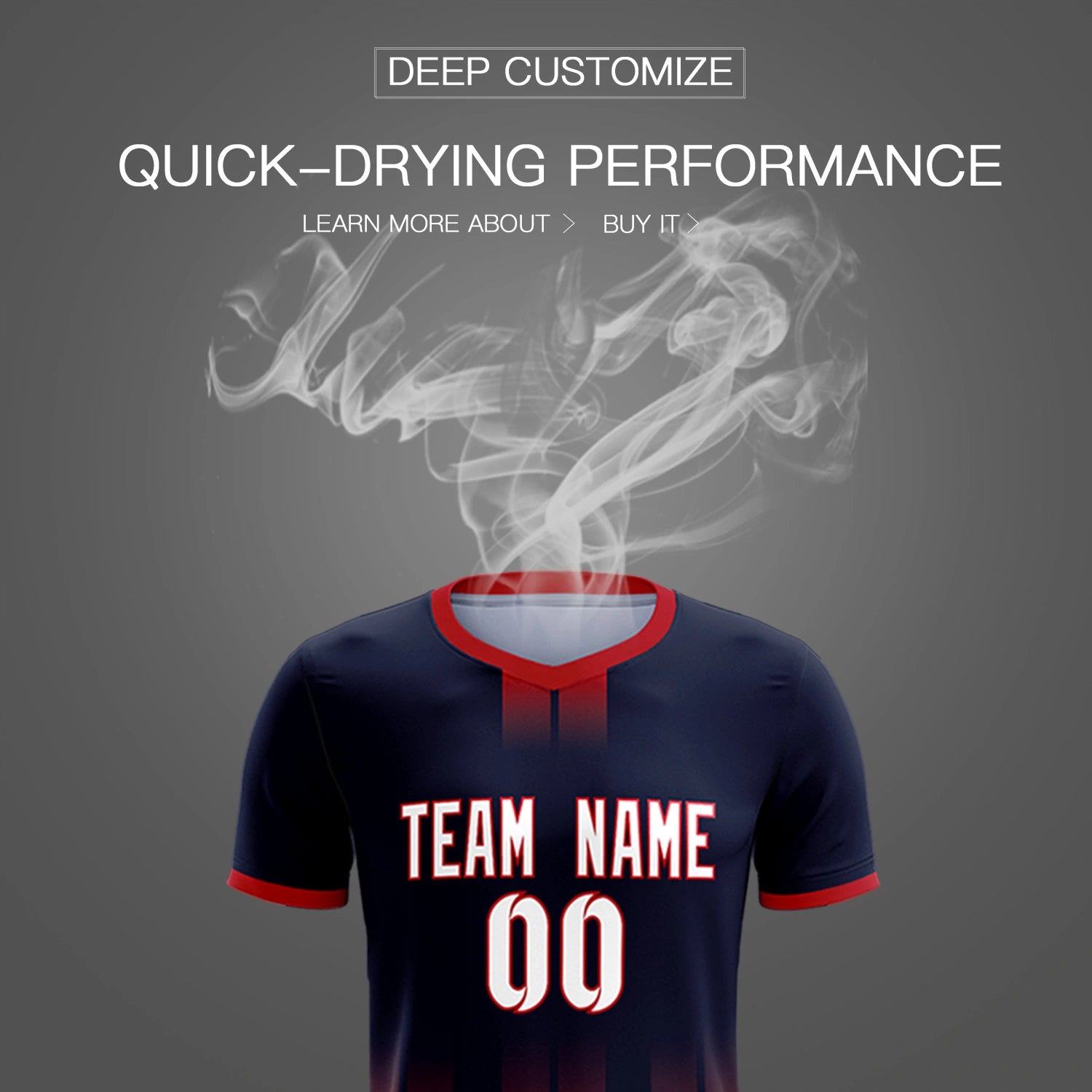 Custom Navy Red Vertical Training Uniform Soccer Sets Jersey