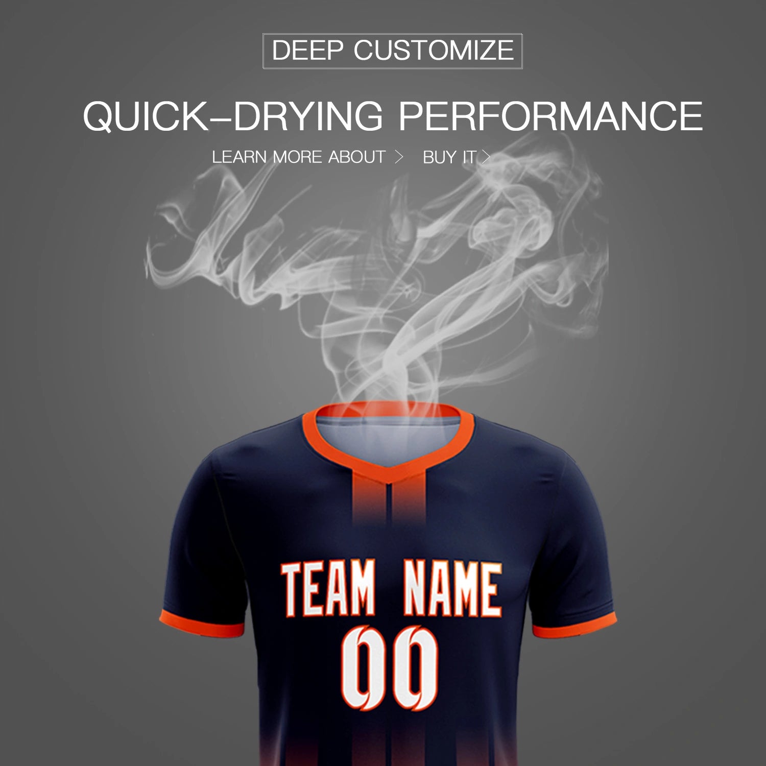 Custom Navy Orange Vertical Training Uniform Soccer Sets Jersey