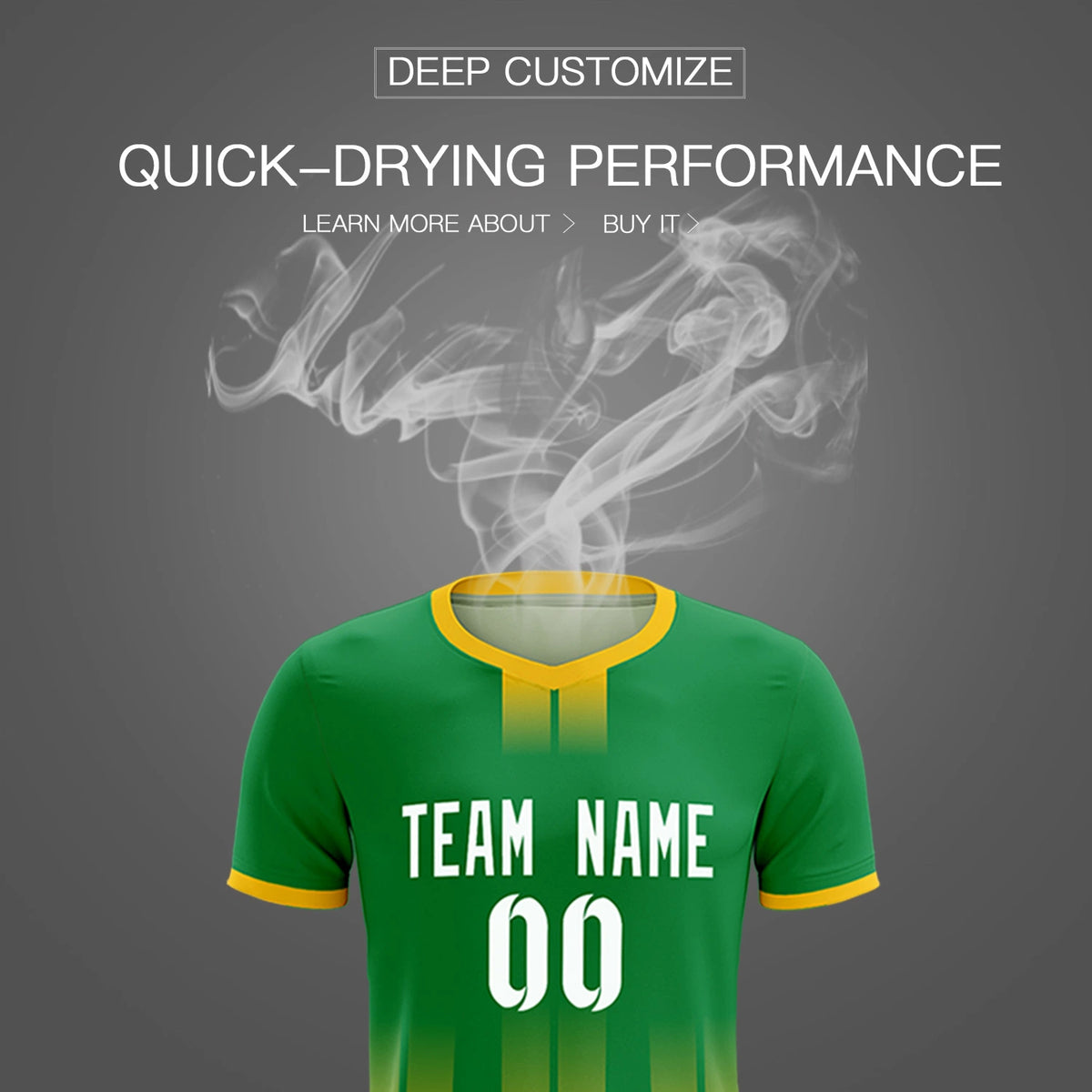 Custom Kelly Green Gold01 Vertical Training Uniform Soccer Sets Jersey